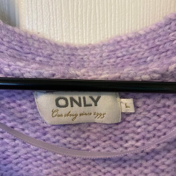 Only cozy cropped knit cardigan | sz L NWOT | Pastel Goth | ASOS | Lavender - Picture 3 of 4